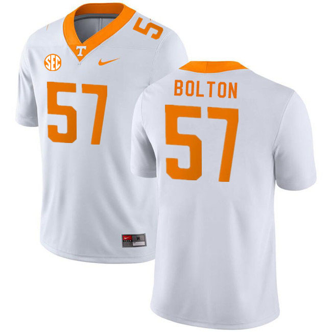 Men #57 Ben Bolton Tennessee Volunteers College Football Jerseys Stitched Sale-White - Click Image to Close